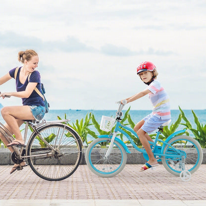 14/16/18 Inch Kids Bike with Dual Brakes and Adjustable Seat-18 inches, Blue Kids Bike   at Gallery Canada