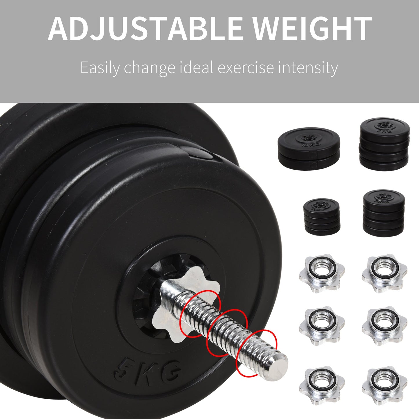 145lbs Dumbbell &; Barbell Adjustable Set Plate Bar Clamp Rod Home Gym Sports Area Exercise Dumbbells & Barbells   at Gallery Canada