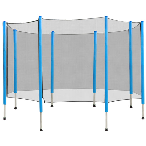 14FT Trampoline Net Enclosure Trampolining Bounce Safety Accessories w/ 8 Poles (Net Enclosure Only), Black