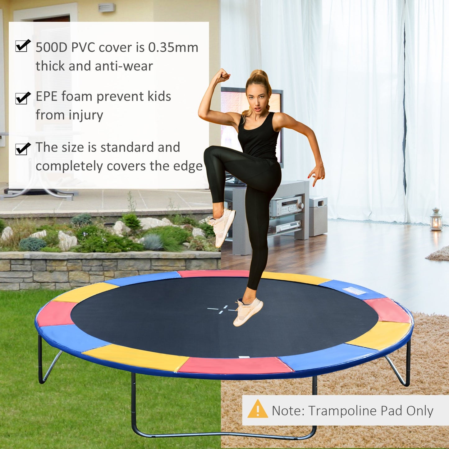 14FT Trampoline Pad Φ168" Replacement Jump Bounce Colorful Trampolines   at Gallery Canada