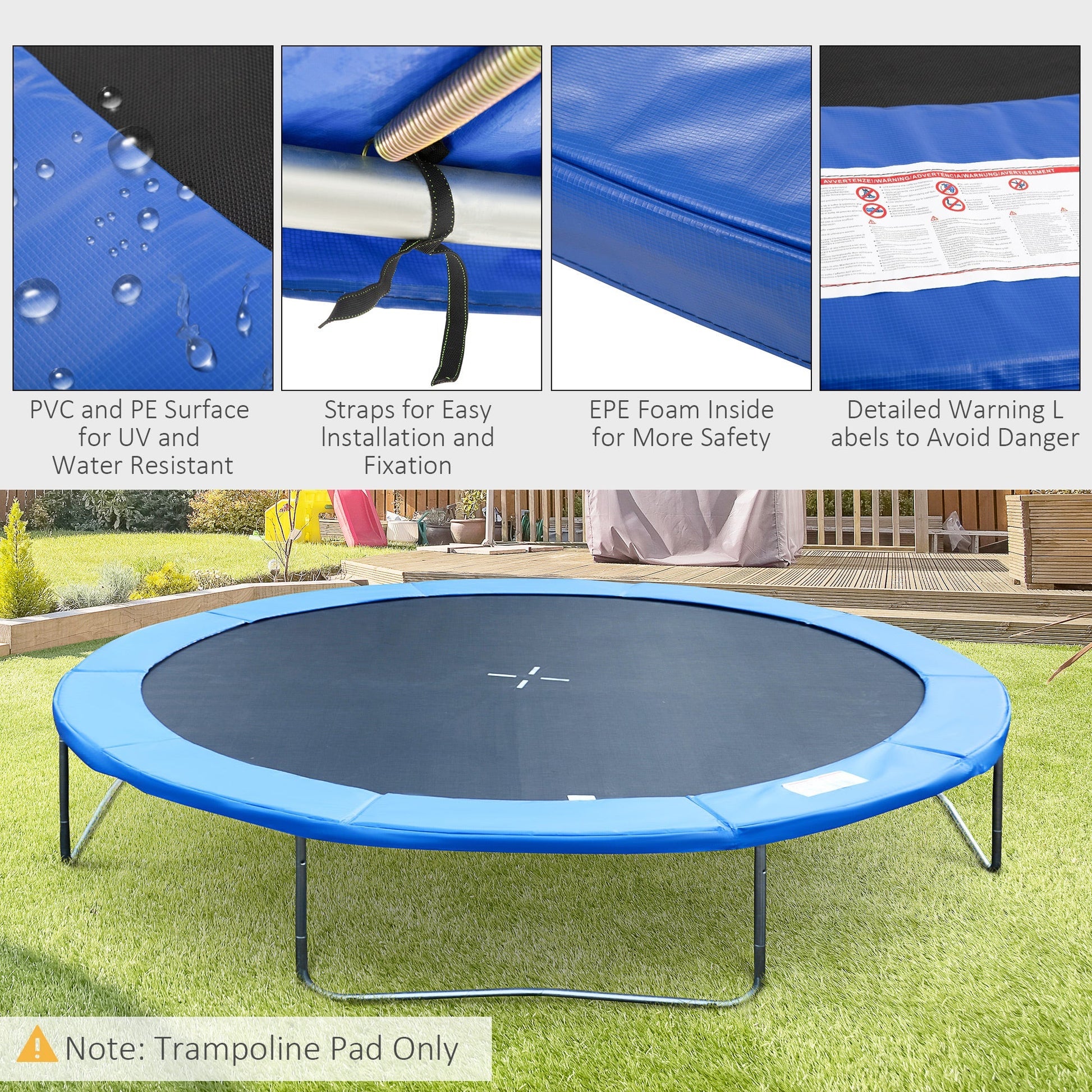 14FT Trampoline Pad Φ168" Trampolining Replacement Jump Bounce Exercise GYM (Blue) Trampolines   at Gallery Canada