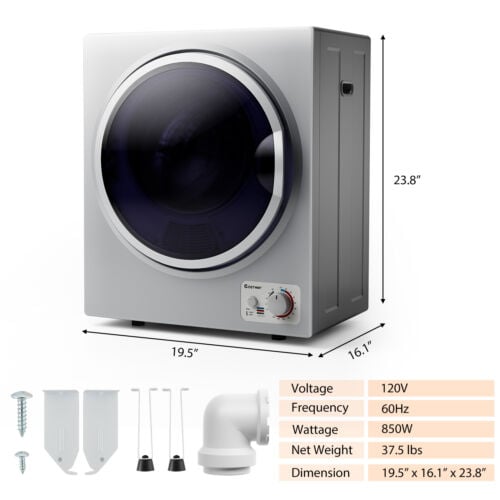 1.5 Cu .ft Clothes Dryer with with Stainless Steel Wall Mount, Silver Dryers   at Gallery Canada