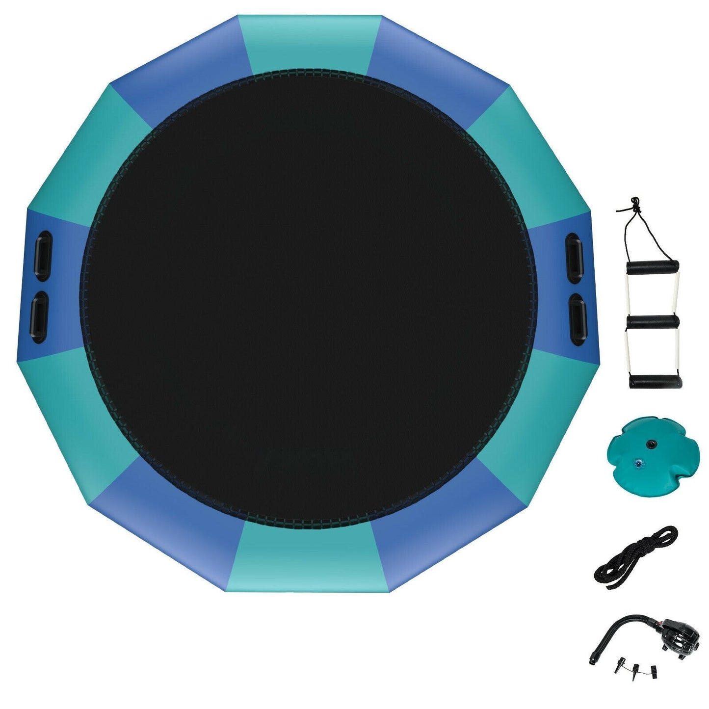 15 Feet Inflatable Splash Padded Water Bouncer Trampoline, Blue Trampolines   at Gallery Canada