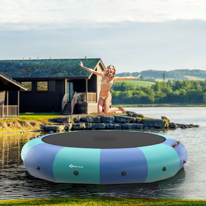 15 Feet Inflatable Splash Padded Water Bouncer Trampoline, Blue Trampolines   at Gallery Canada