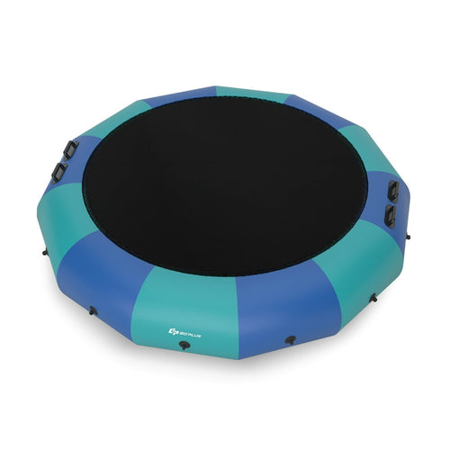 15 Feet Inflatable Splash Padded Water Bouncer Trampoline, Blue