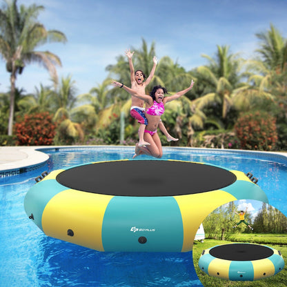 15 Feet Inflatable Splash Padded Water Bouncer Trampoline, Yellow Trampolines   at Gallery Canada