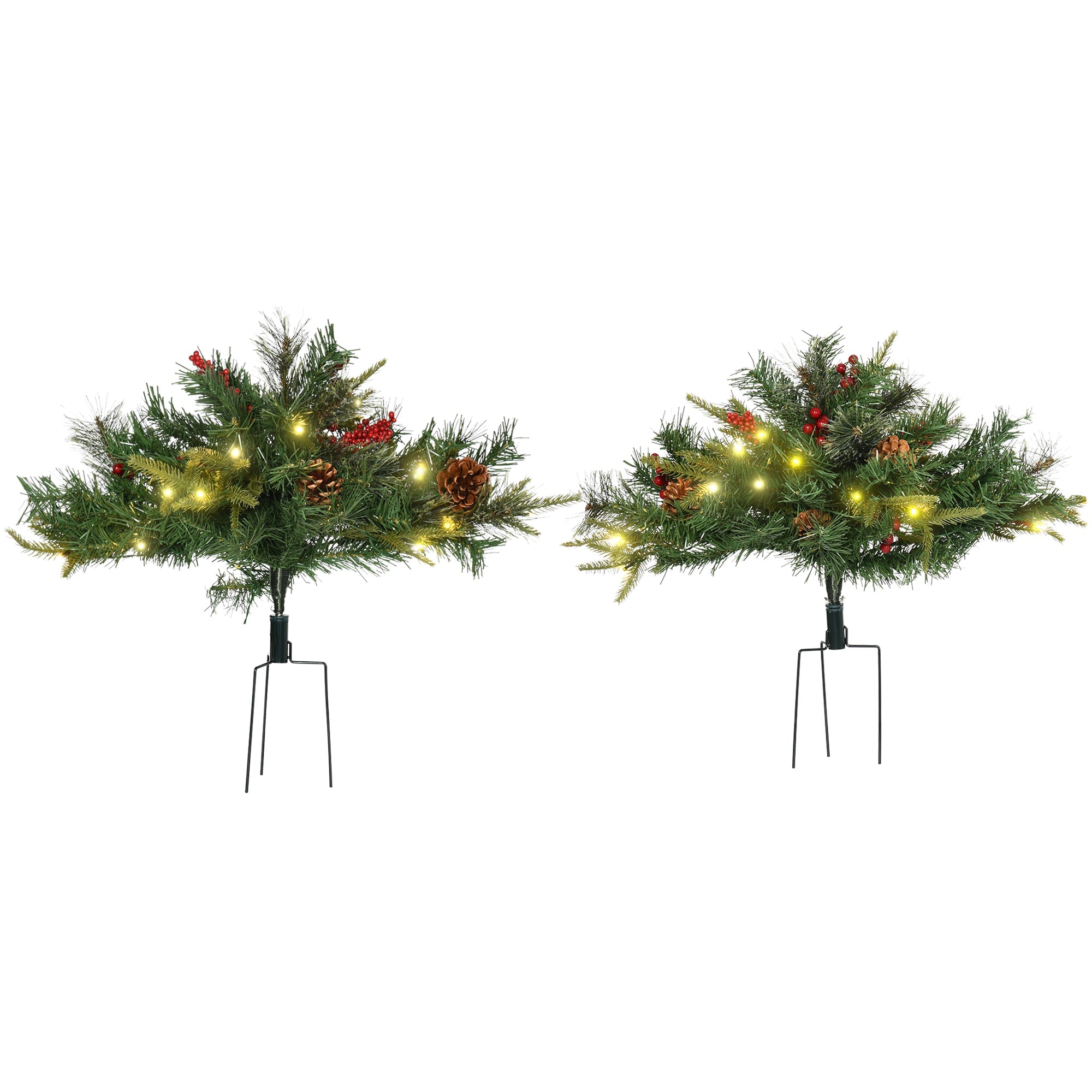 Prelit 1.5 Ft Artificial Christmas Trees with LED Lights, Berries, Pine Cones, Green Pre Lit Christmas Trees Green  at Gallery Canada