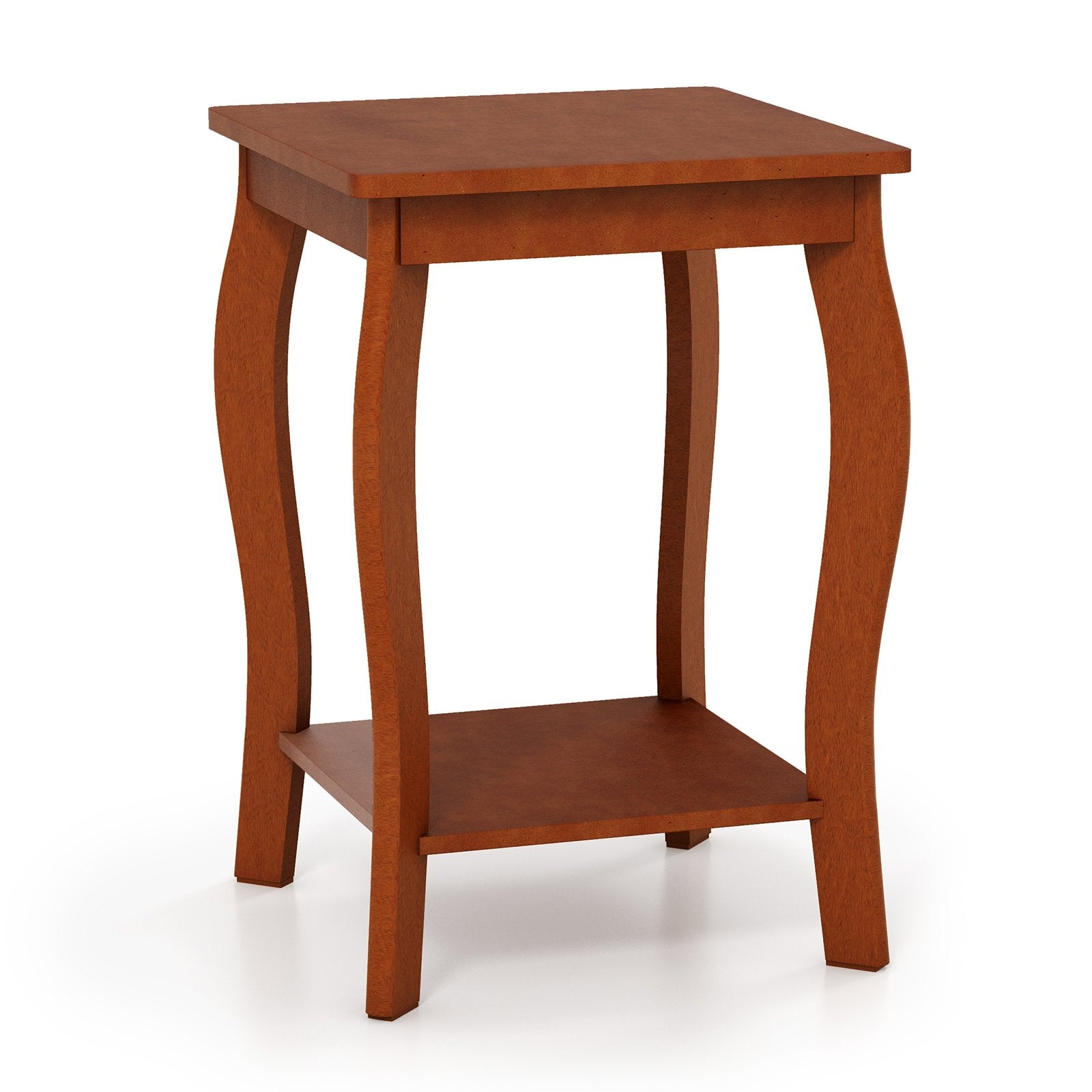 15 Inch 2-Tier Square End Table with Storage Shelf, Walnut End & Side Tables   at Gallery Canada