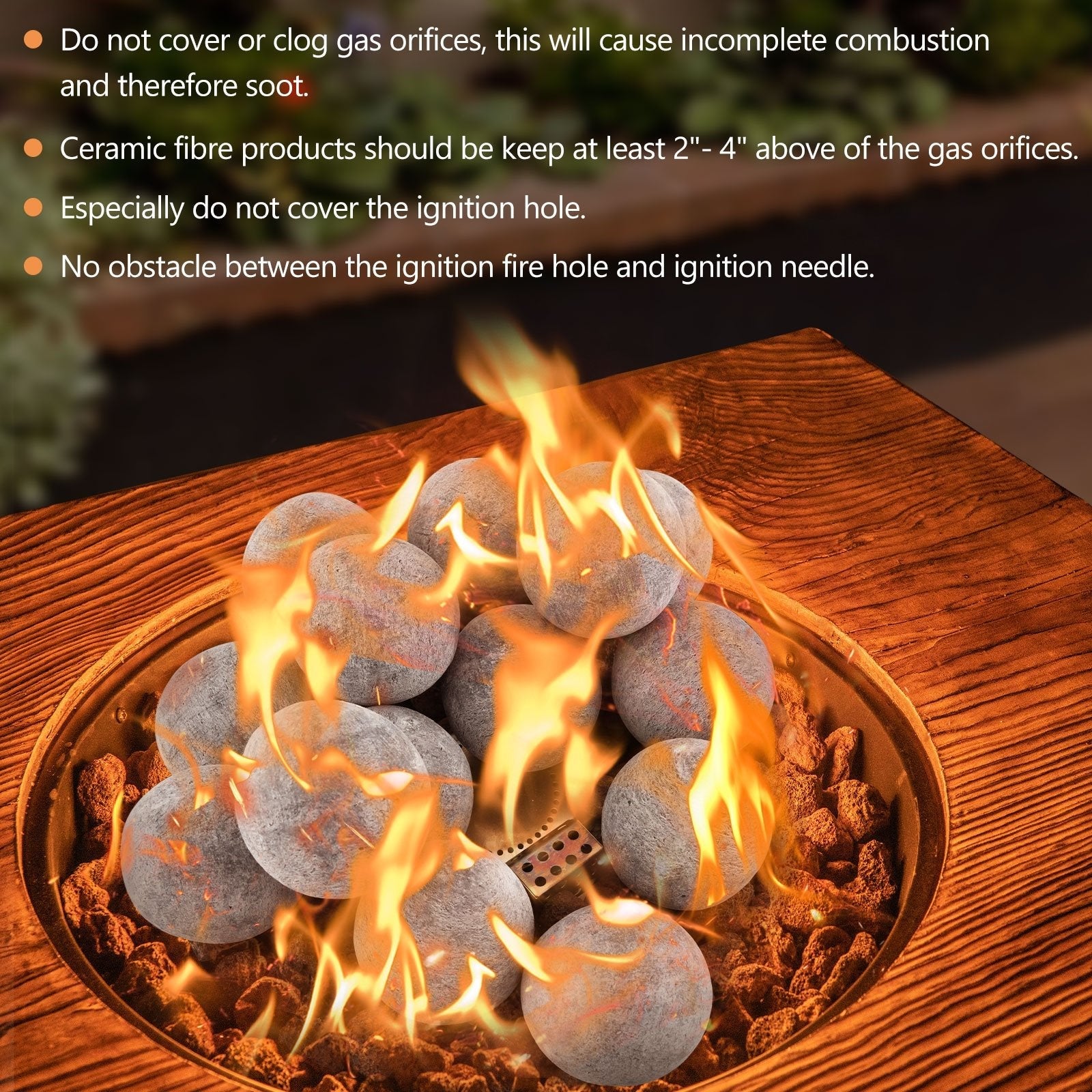 15 Pieces Ceramic Fiber Fire Balls for Outdoor Use, Gray Fire Pits   at Gallery Canada