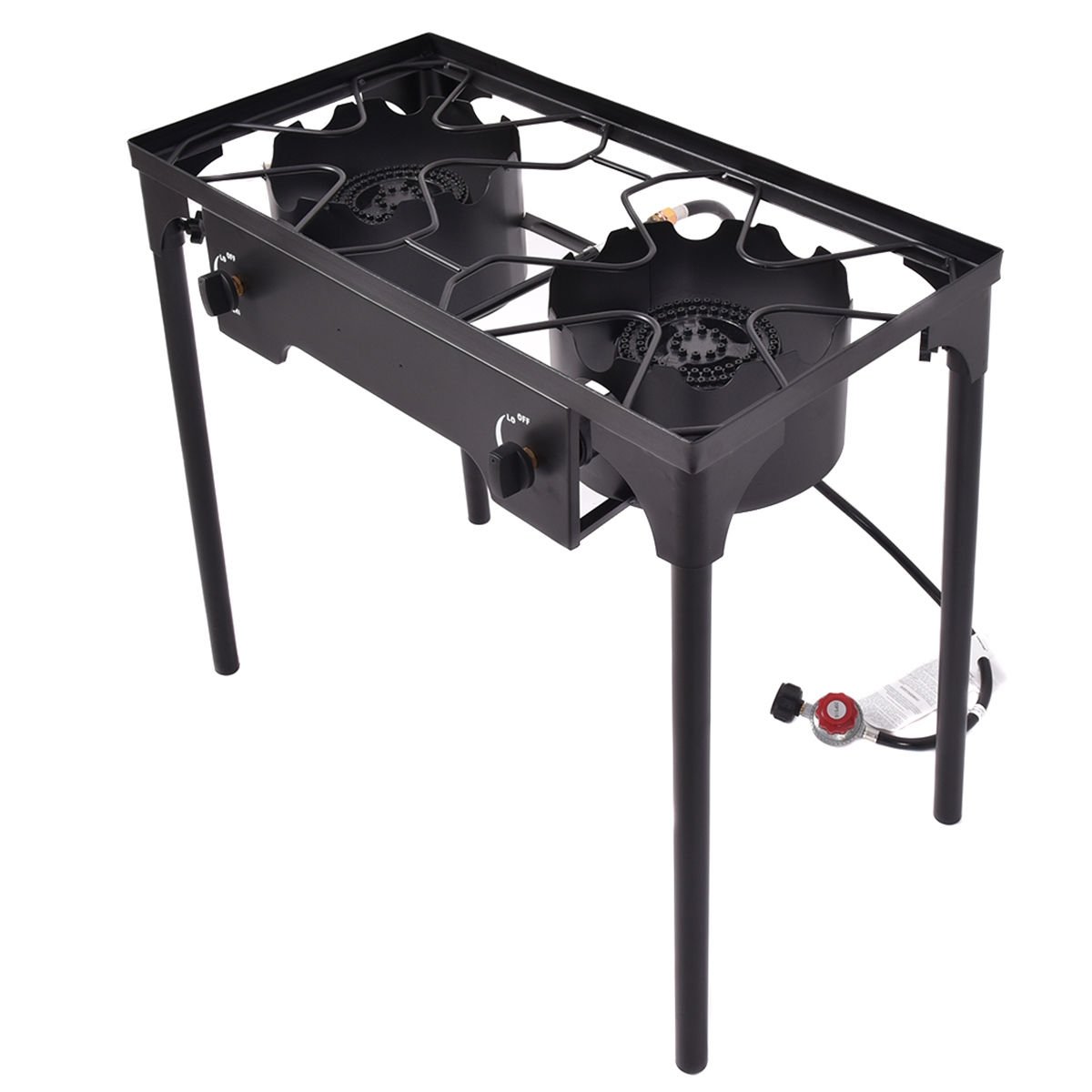 150 000 BTU Double Burner Outdoor Stove BBQ Grill, Black Outdoor Grills   at Gallery Canada