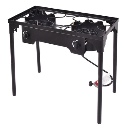 150 000 BTU Double Burner Outdoor Stove BBQ Grill, Black Outdoor Grills   at Gallery Canada