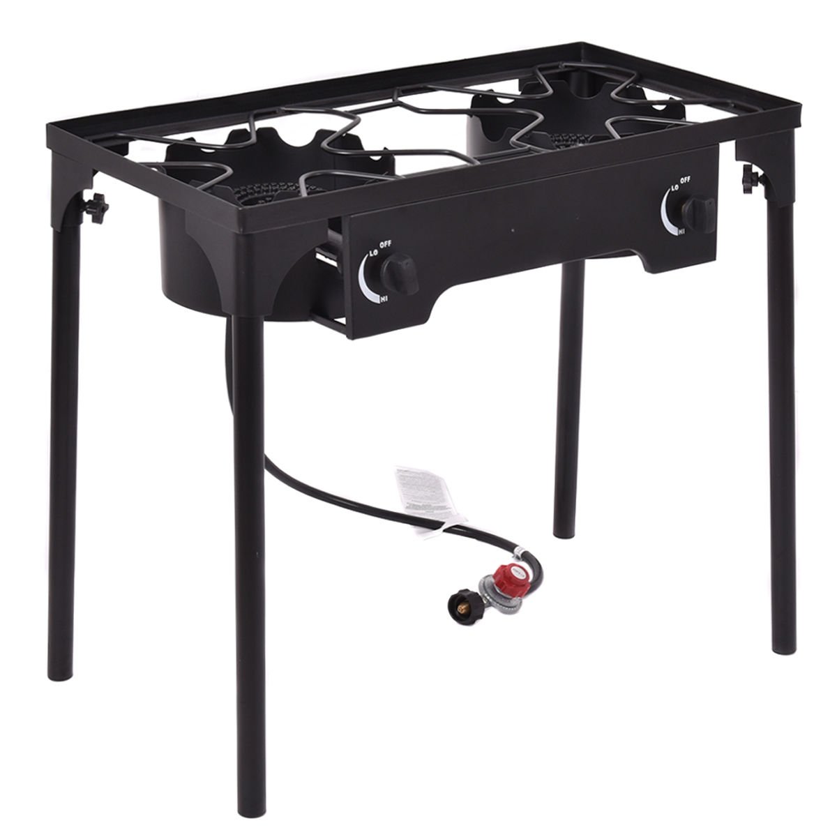 150 000 BTU Double Burner Outdoor Stove BBQ Grill, Black Outdoor Grills   at Gallery Canada