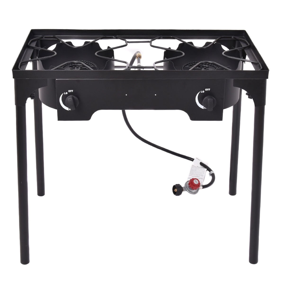 150 000 BTU Double Burner Outdoor Stove BBQ Grill, Black Outdoor Grills   at Gallery Canada