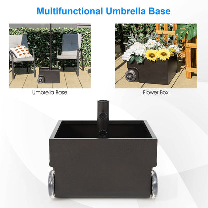 150 Pounds Patio Umbrella Base Stand Wheels Planter Outdoor, Black Outdoor Umbrella Bases   at Gallery Canada