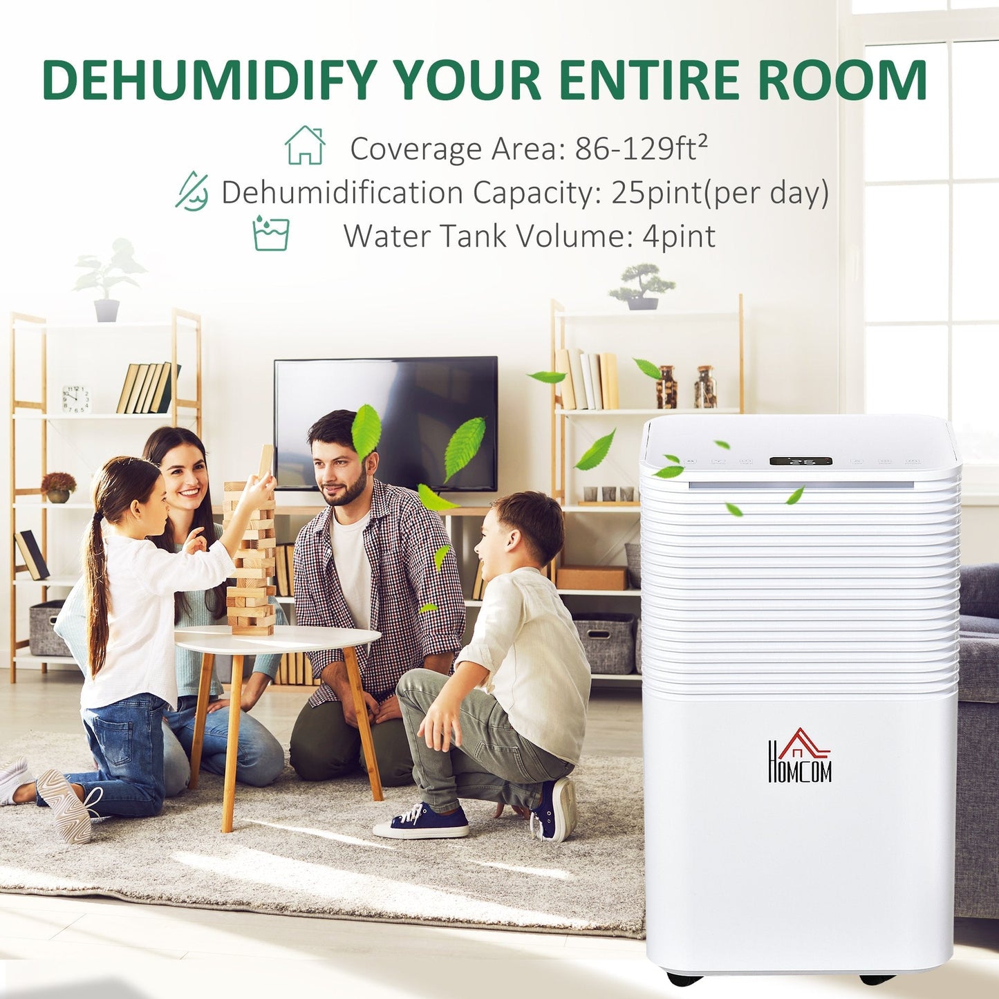 1500 sq.Ft Portable Quiet Dehumidifier for Home Laundry Room Bedroom Basement, 25pt Electric Moisture Air De-Humidifier with 3 Modes Home Dehumidifiers   at Gallery Canada