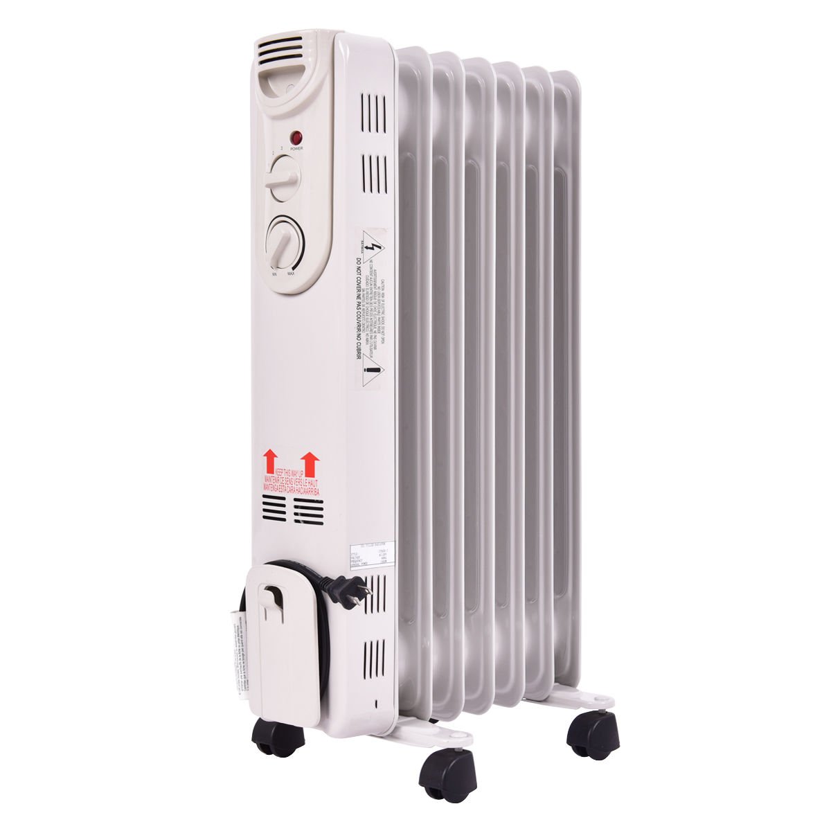 1500 W Electric Portable Oil Filled Radiator Space Heater with 3 Heat Settings Space Heaters   at Gallery Canada