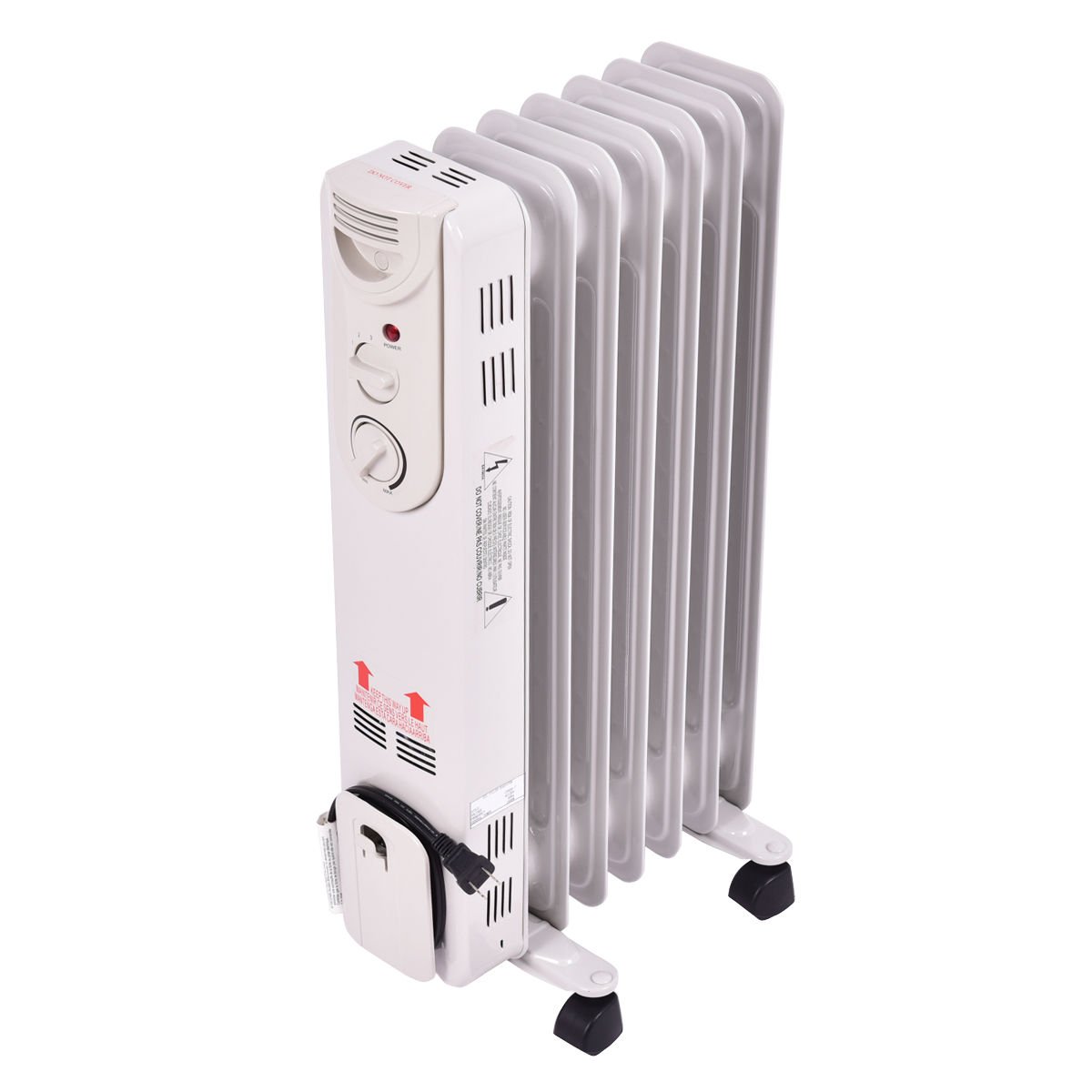 1500 W Electric Portable Oil Filled Radiator Space Heater with 3 Heat Settings Space Heaters   at Gallery Canada