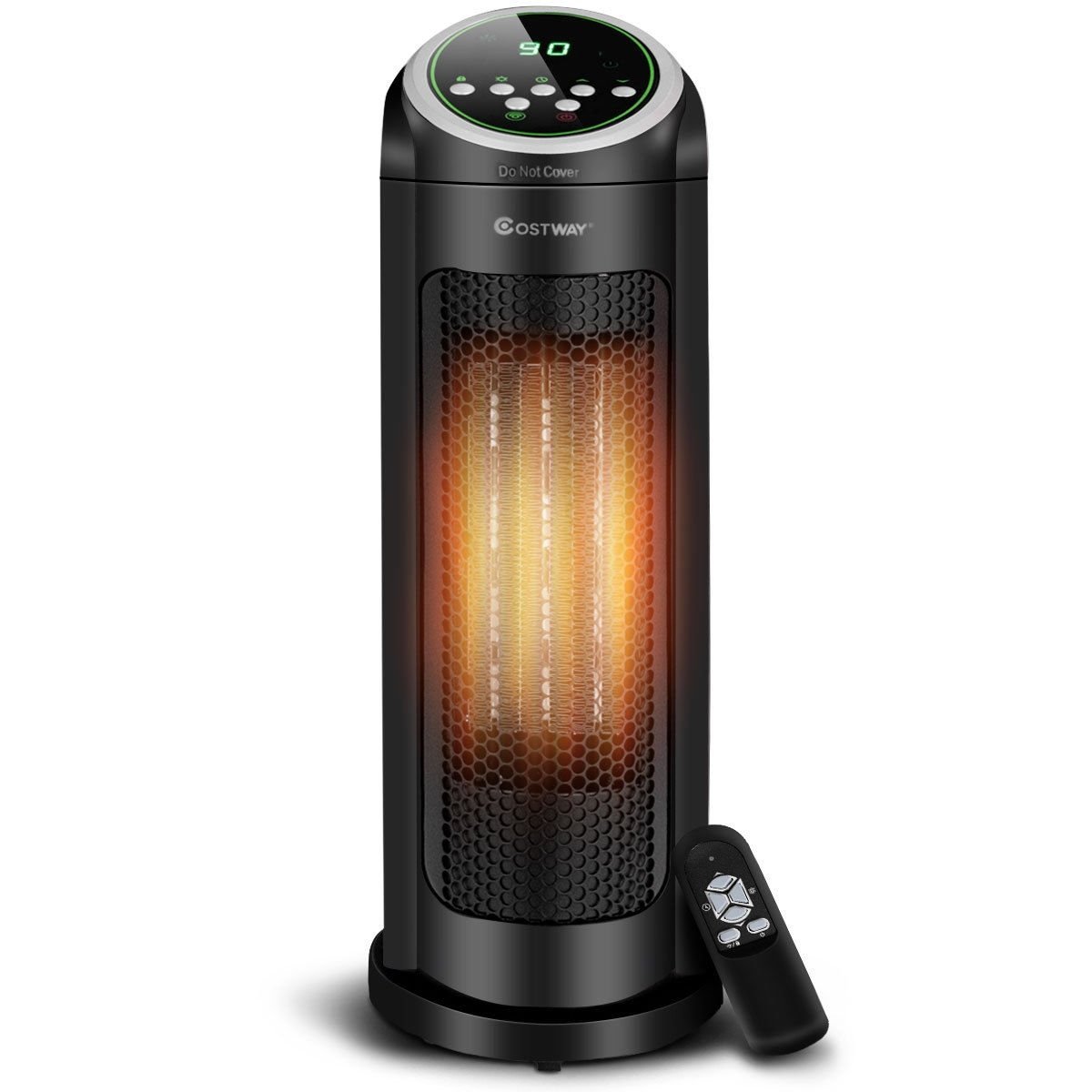 1500 W LED Portable Oscillating PTC Ceramic Space Heater, Black Space Heaters   at Gallery Canada