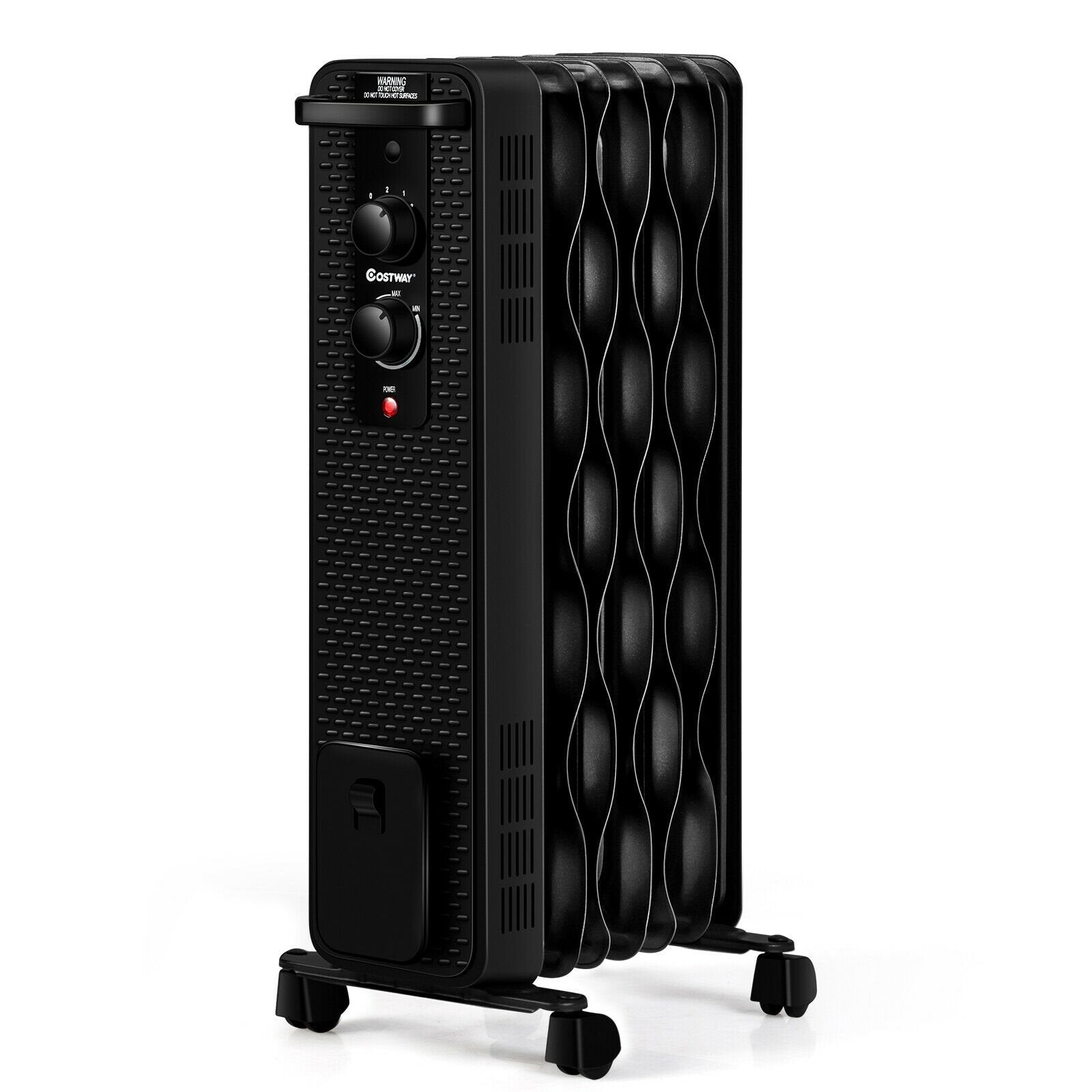 1500 W Oil-Filled Heater Portable Radiator Space Heater with Adjustable Thermostat, Black Space Heaters   at Gallery Canada