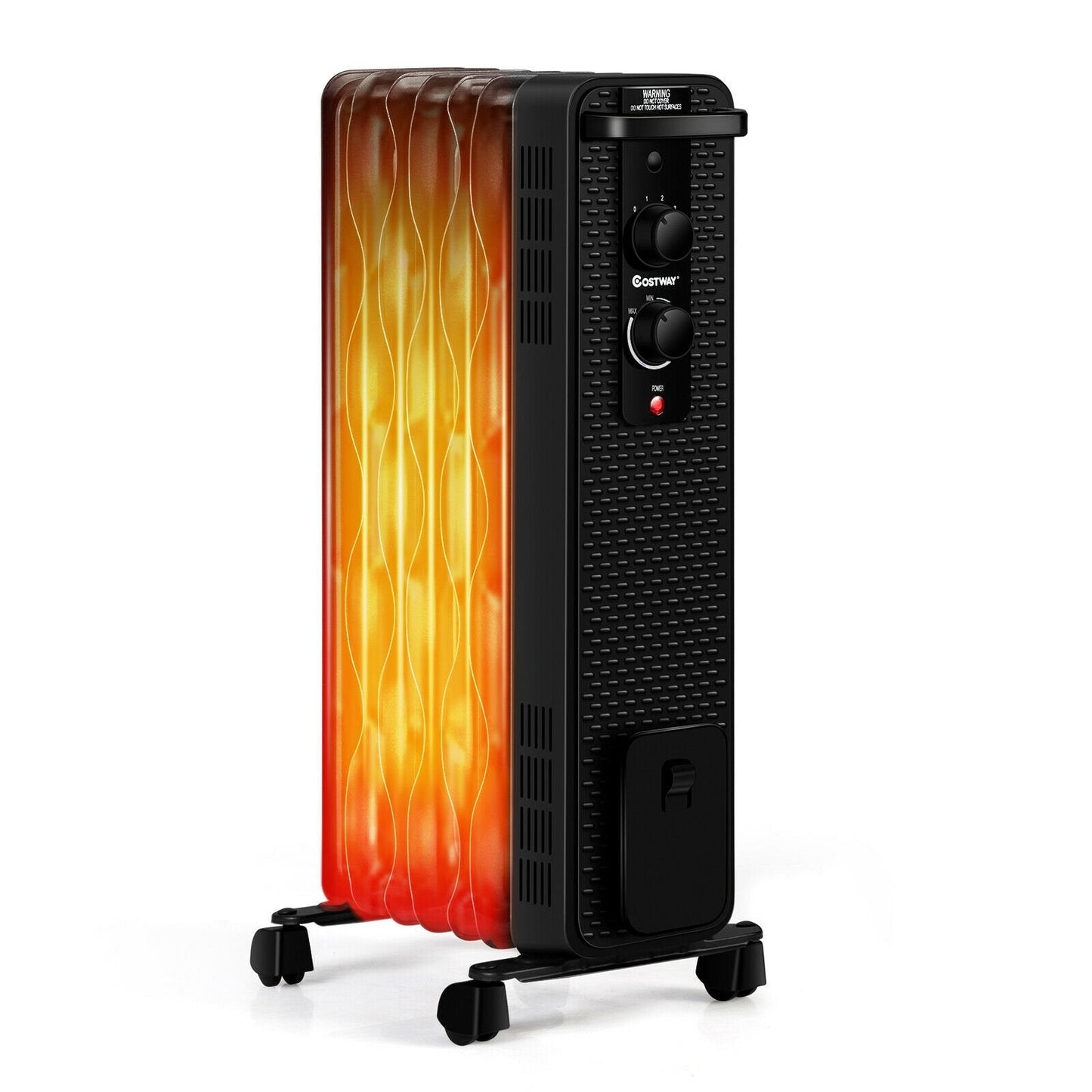 1500 W Oil-Filled Heater Portable Radiator Space Heater with Adjustable Thermostat, Black Space Heaters   at Gallery Canada