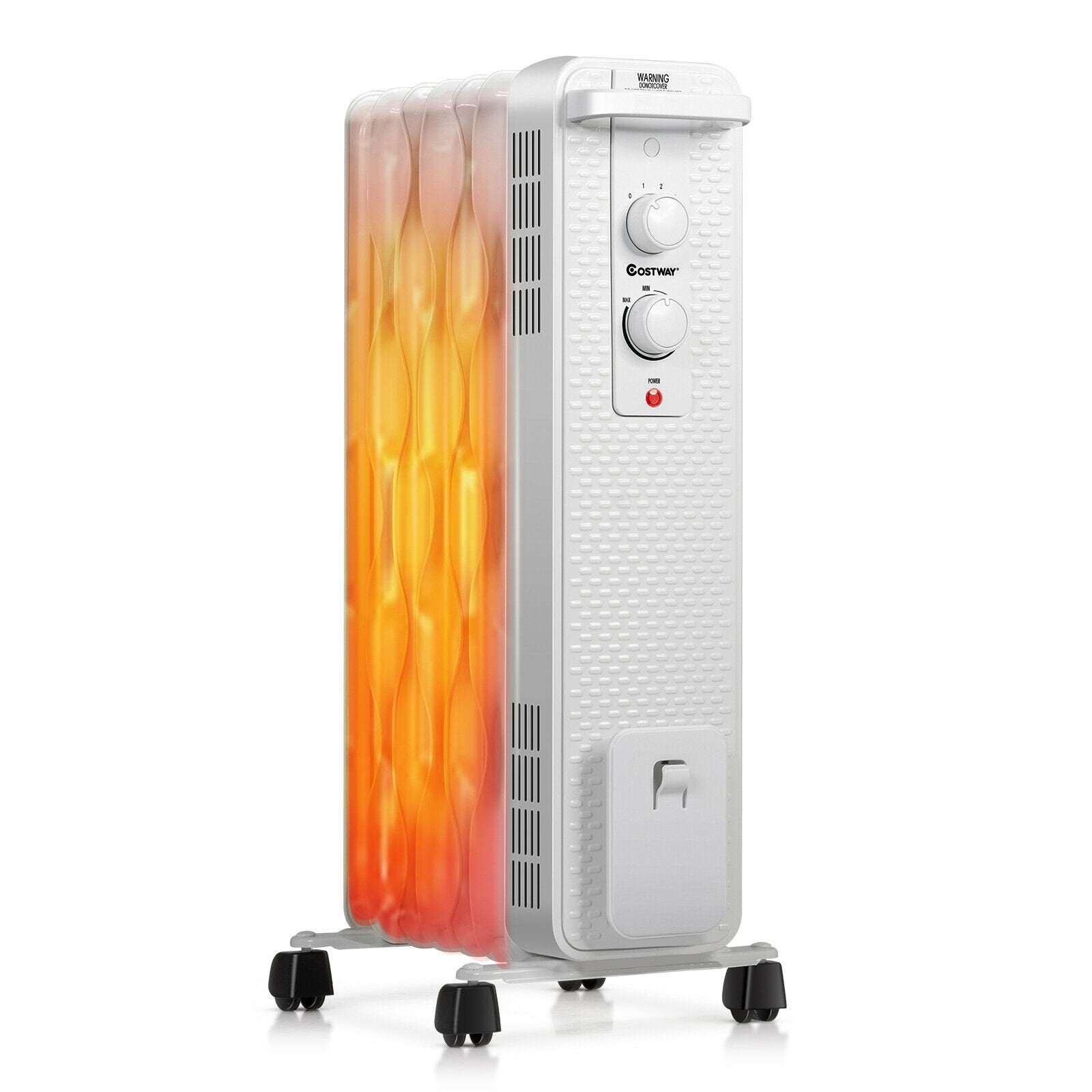 1500 W Oil-Filled Heater Portable Radiator Space Heater with Adjustable Thermostat, White Space Heaters   at Gallery Canada