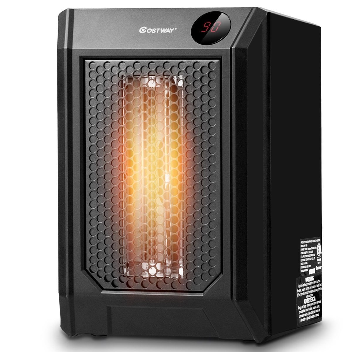 1500 W Remote Control Portable Electric Digital Quartz Space Heater, Black Space Heaters   at Gallery Canada