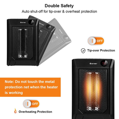 1500 W Remote Control Portable Electric Digital Quartz Space Heater, Black Space Heaters   at Gallery Canada