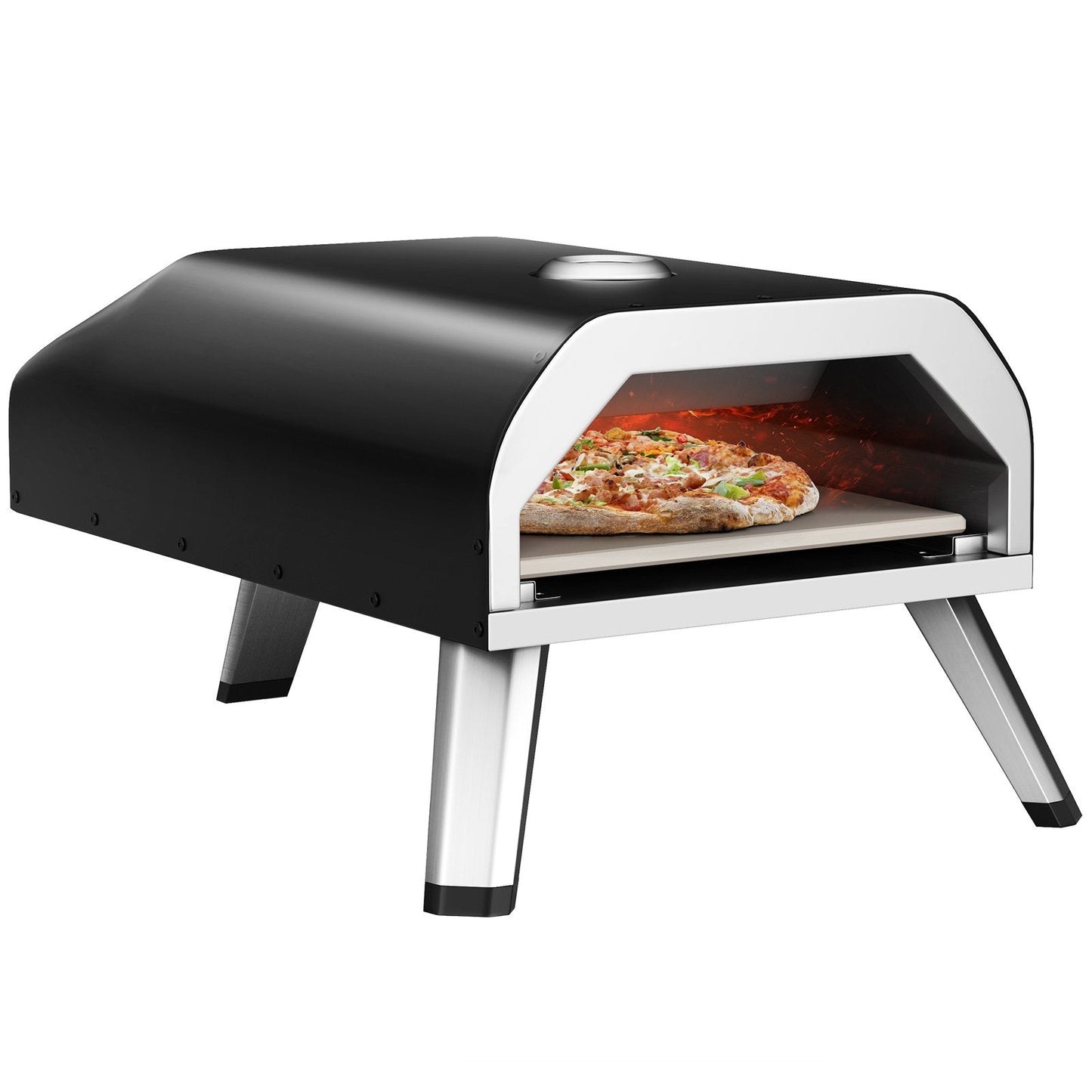 15000 BTU Foldable Pizza Oven with Pizza Peel Stone and Cutter, Black Outdoor Grills   at Gallery Canada