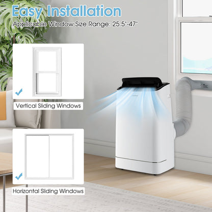 15000 BTU Portable Air Conditioner with Heat and Auto Swing, White Portable Air Conditioners   at Gallery Canada