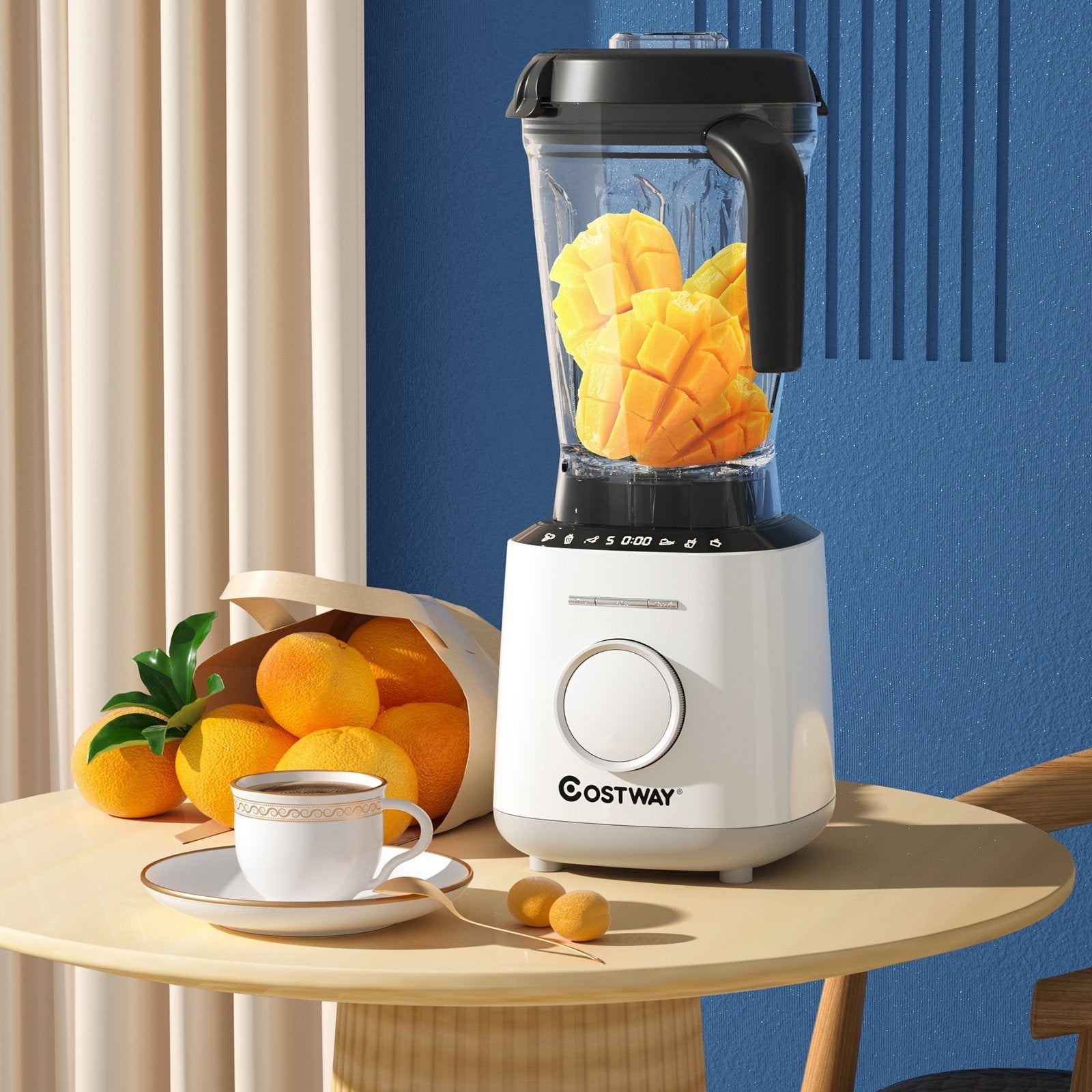 1500W Countertop Smoothies Blender with 10 Speed and 6 Pre-Setting Programs, White Food Mixers & Blenders   at Gallery Canada