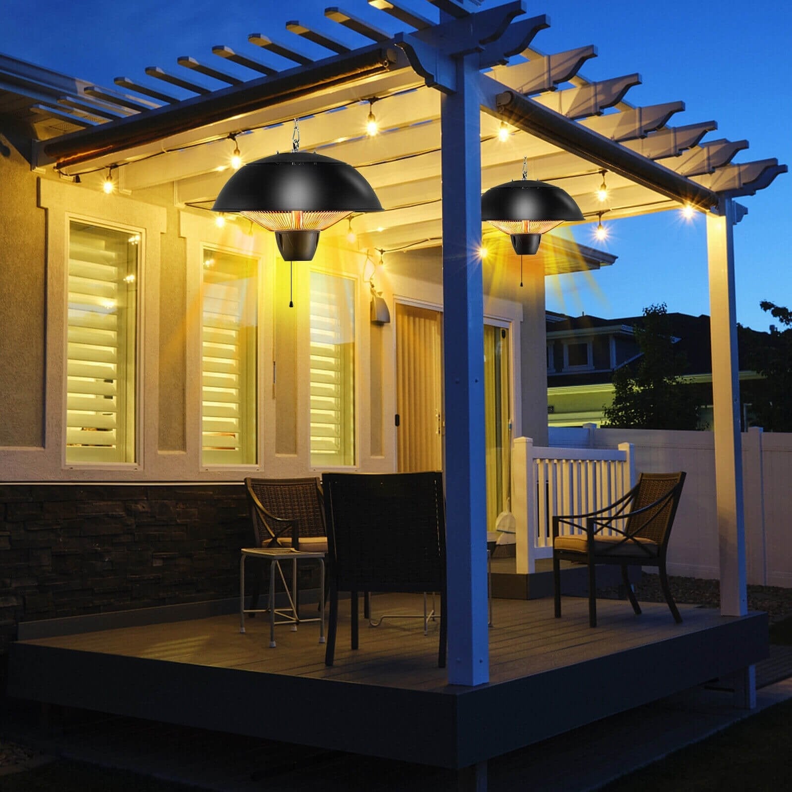 1500W Electric Patio Heater with IPX4 Waterproof, Black Space Heaters   at Gallery Canada