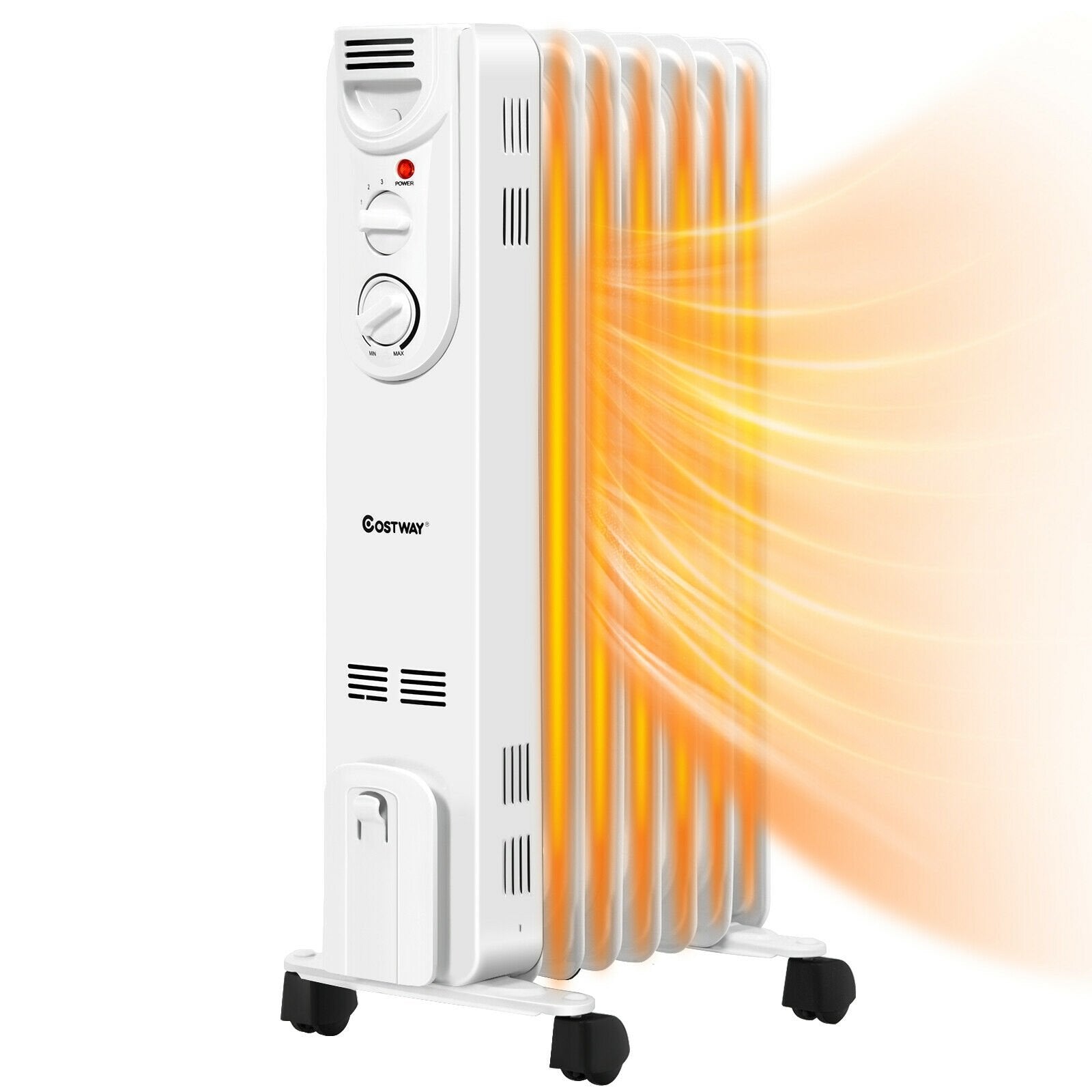 1500W Electric Space Heater with 3 Heat Settings and Safe Protection, White Space Heaters   at Gallery Canada