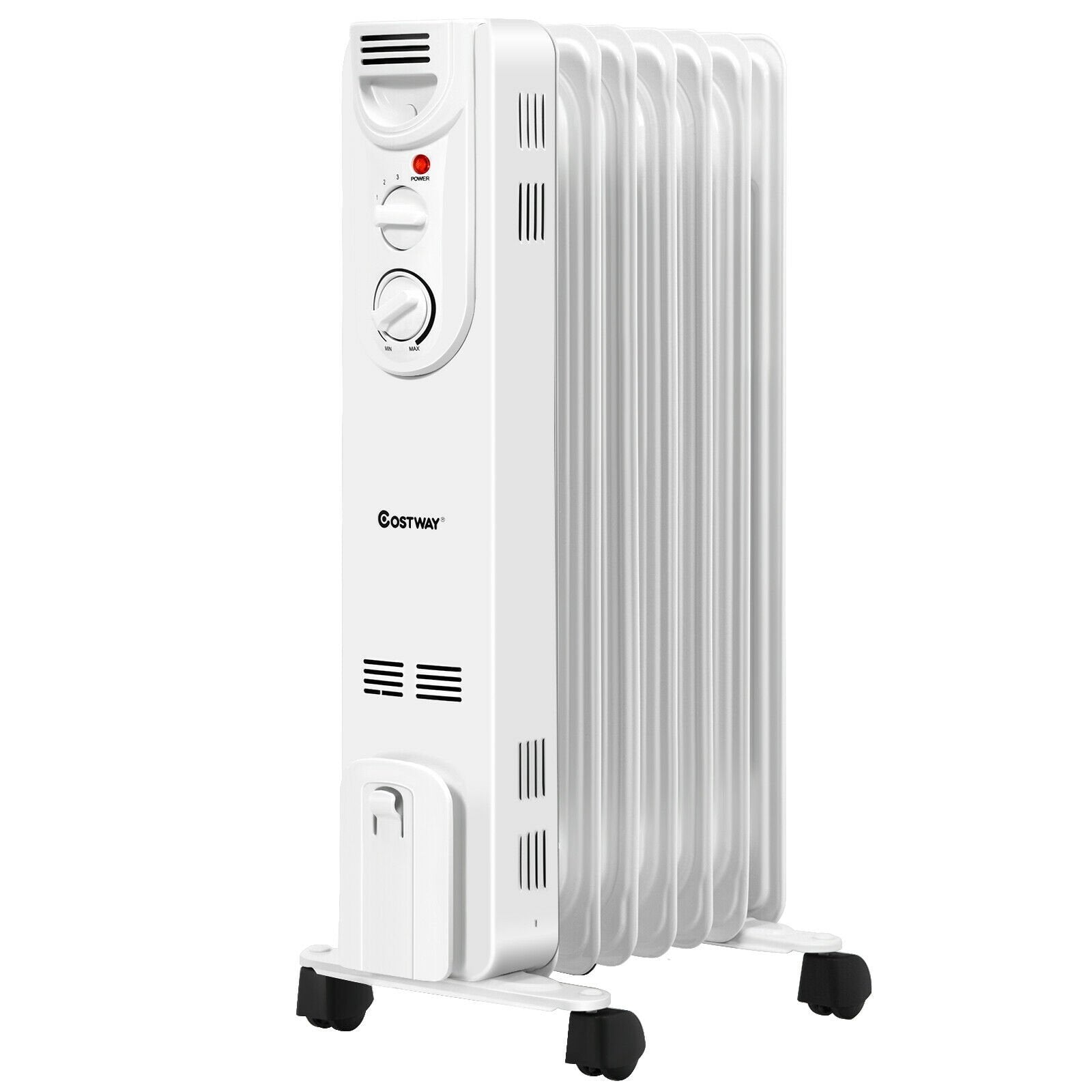 1500W Electric Space Heater with 3 Heat Settings and Safe Protection, White Space Heaters   at Gallery Canada