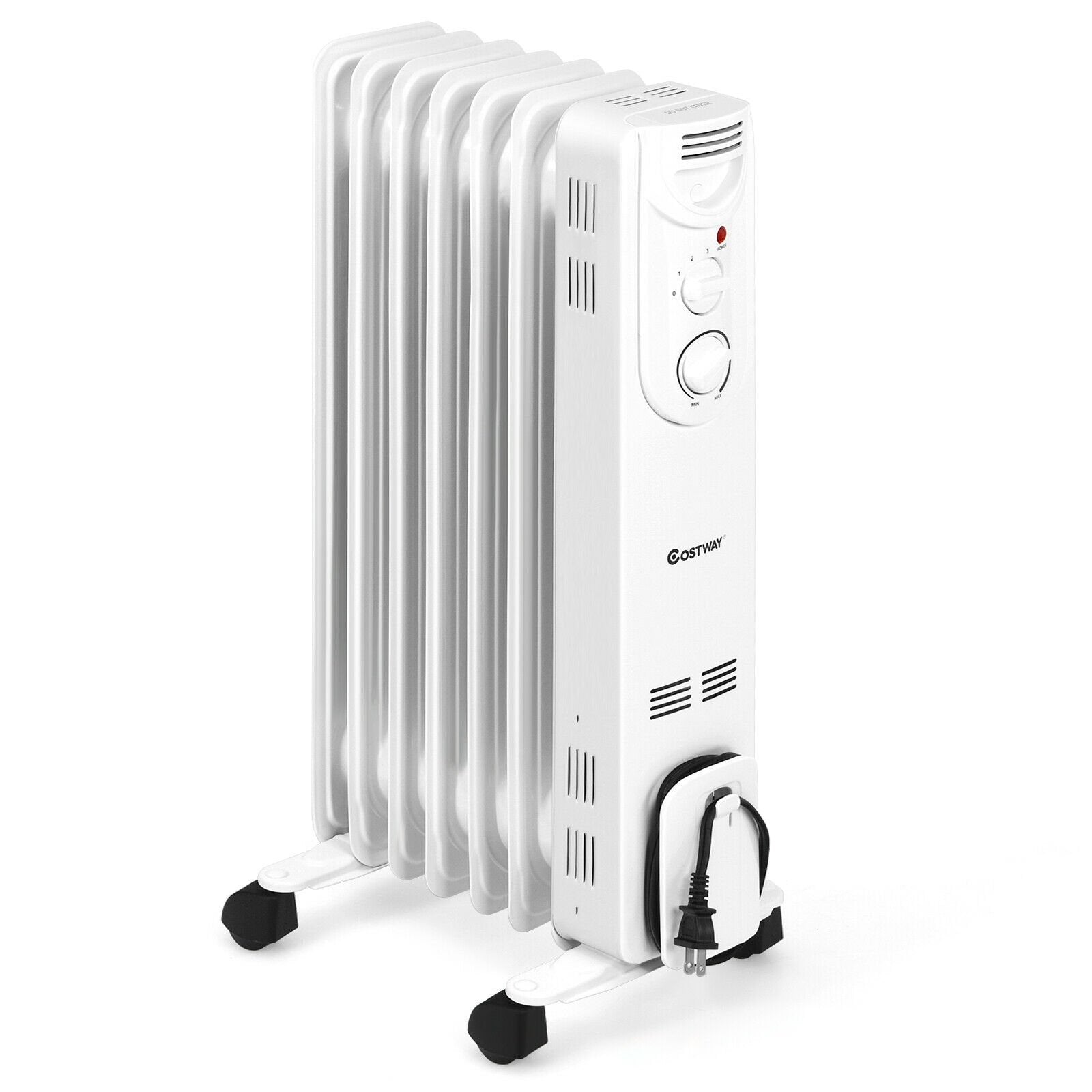 1500W Electric Space Heater with 3 Heat Settings and Safe Protection, White Space Heaters   at Gallery Canada