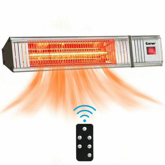 1500W Infrared Patio Heater with Remote Control and 24H Timer for Indoor and Outdoor, Silver Space Heaters   at Gallery Canada