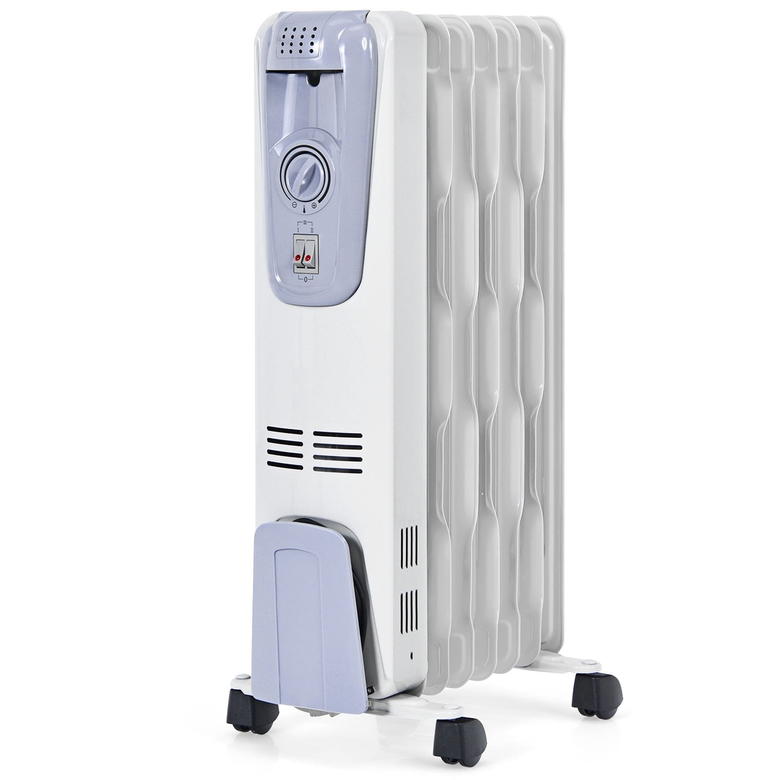 1500W Oil Filled Radiator with Thermostat and 4 Bottom Wheels, White Space Heaters   at Gallery Canada