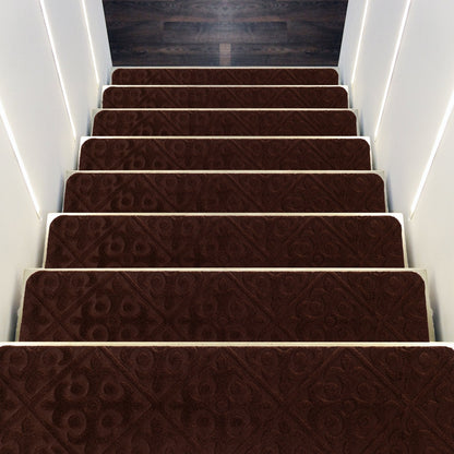 15Pcs Indoor Non-Slip Stair Carpet Mats for Wooden Steps, Brown Rugs   at Gallery Canada