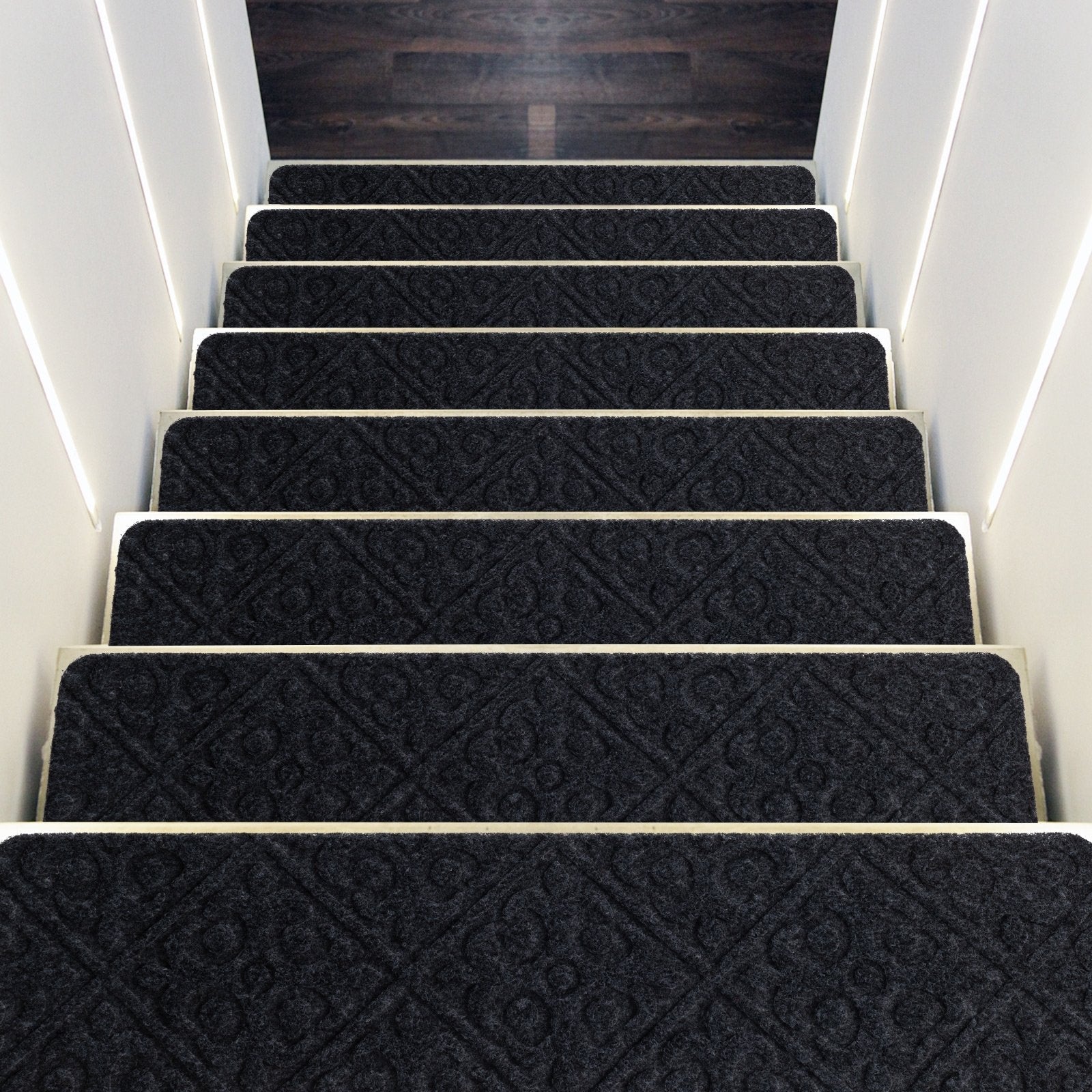 15Pcs Indoor Non-Slip Stair Carpet Mats for Wooden Steps, Gray Rugs   at Gallery Canada