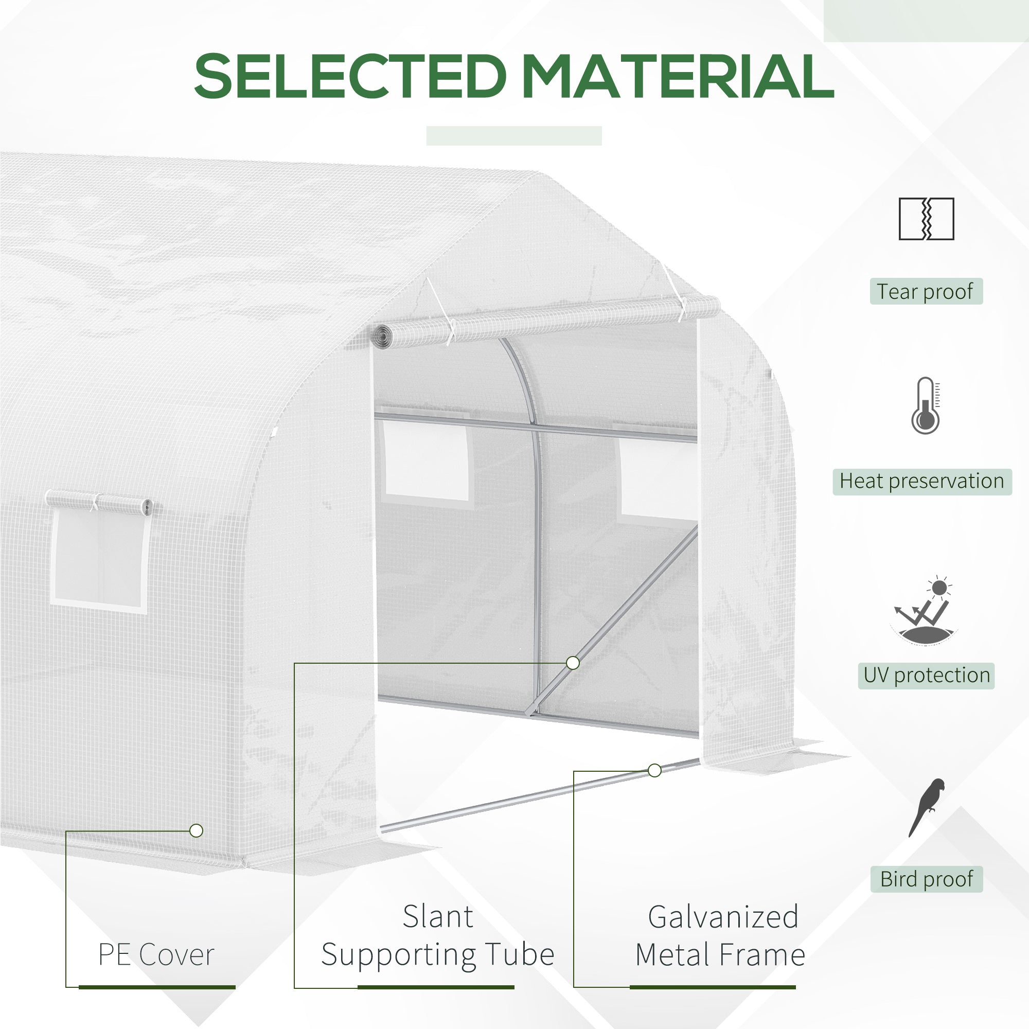 15'x10'x7' Greenhouse Gardening Planting Shed White Walk In Greenhouses   at Gallery Canada