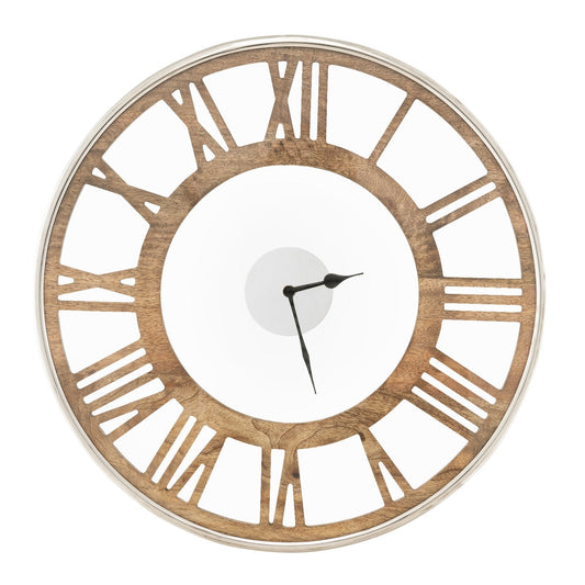 16 / 20 Inch Silent Wall Clock with Classic Frame and Classic Roman Number-16 Inch, Natural Decorative Accessories   at Gallery Canada