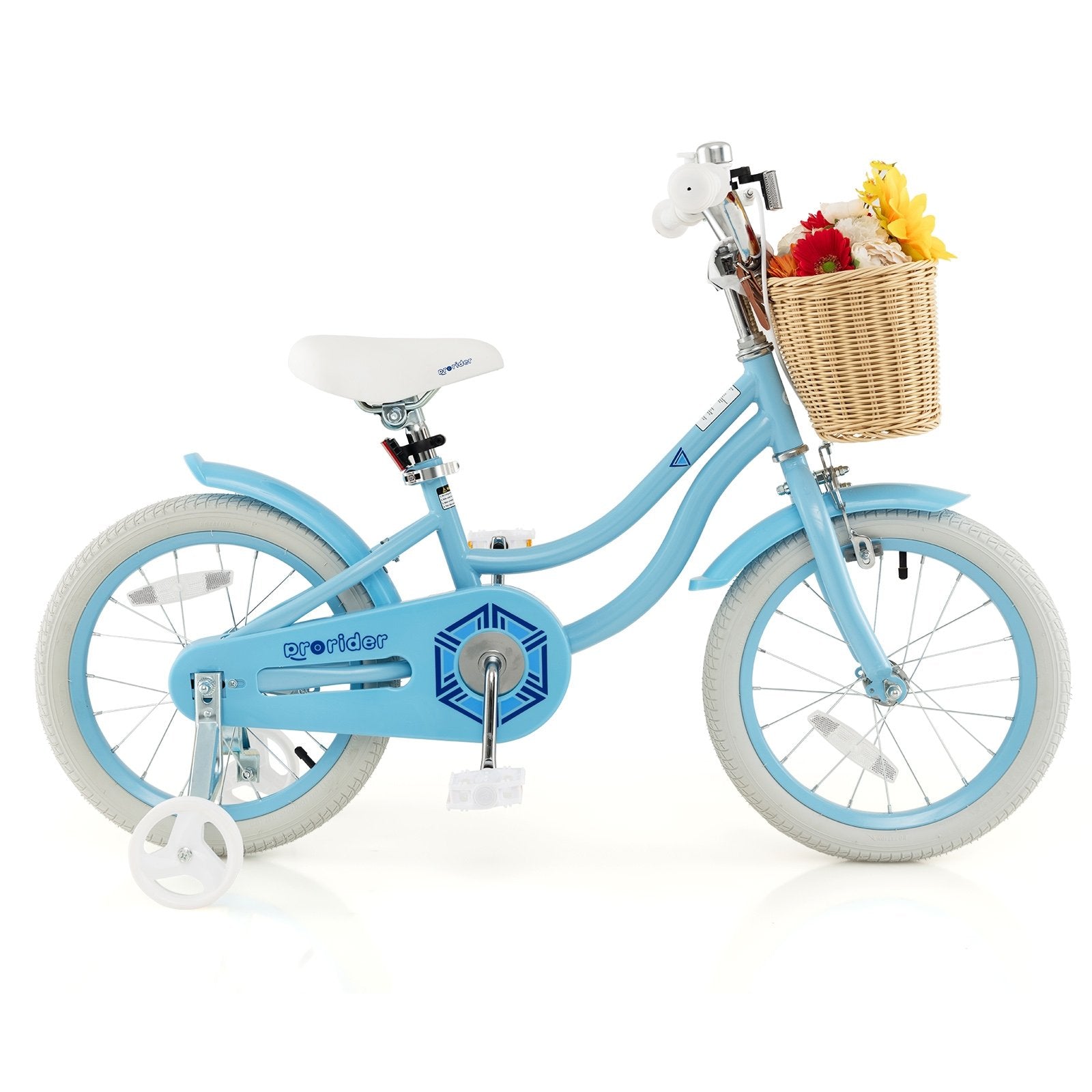 16-Inch Kids Bike with Training Wheels and Adjustable Handlebar Seat, Blue Kids Bike   at Gallery Canada