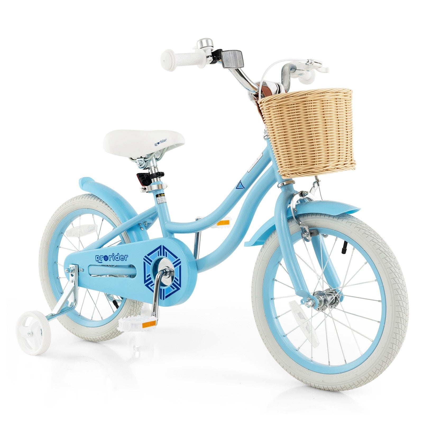 16-Inch Kids Bike with Training Wheels and Adjustable Handlebar Seat, Blue Kids Bike   at Gallery Canada