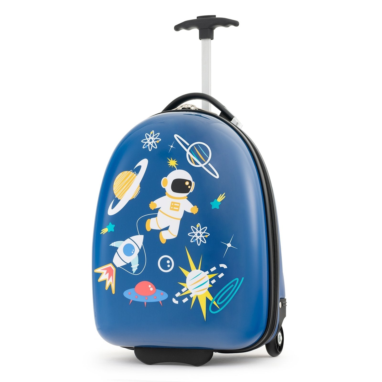 16 Inch Kids Carry-On Luggage Hard Shell Suitcase with Wheels, Blue Kids Luggage   at Gallery Canada