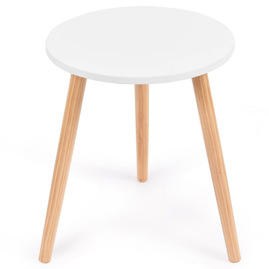 16 Inch Modern Round Coffee Table, White End & Side Tables   at Gallery Canada