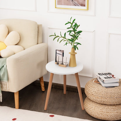 16 Inch Modern Round Coffee Table, White End & Side Tables   at Gallery Canada