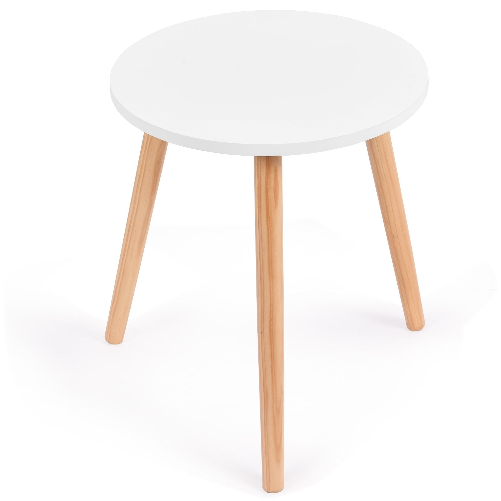 16 Inch Modern Round Coffee Table, White End & Side Tables   at Gallery Canada