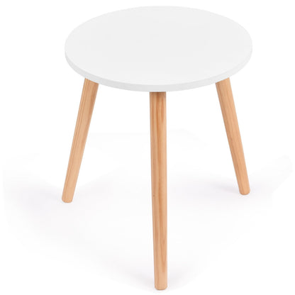 16 Inch Modern Round Coffee Table, White End & Side Tables   at Gallery Canada