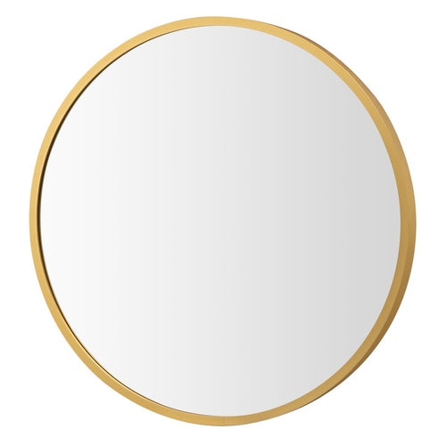 16-inch Round Wall Mirror with Aluminum Alloy Frame, Golden