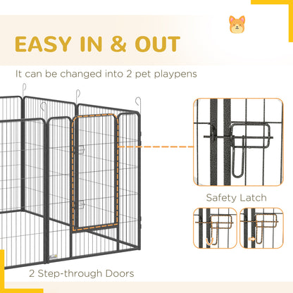 16 Panel 39" Height Heavy Duty Dog Playpen for Small Medium Large Dogs, Grey Houses, Kennels & Pens   at Gallery Canada