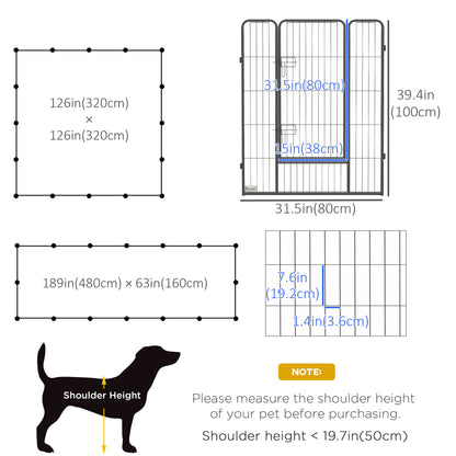 16 Panel 39" Height Heavy Duty Dog Playpen for Small Medium Large Dogs, Grey Houses, Kennels & Pens   at Gallery Canada